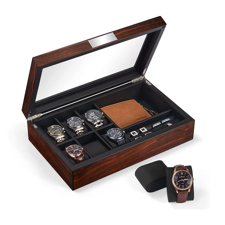 Wood Watch Box India Wooden Watch Box Solid Espresso 12 Slot Wood Watch Box product reference