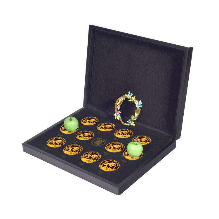 Presentation Medallion Standing Collector Capsule Donation Boxes Piano Lacquer Wooden Coin Box product reference