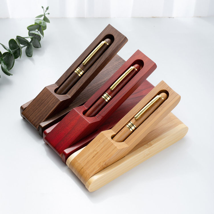 Organizer Luxury Wood Ballpoint Pens with Gift Wooden Pen Box Holder product reference