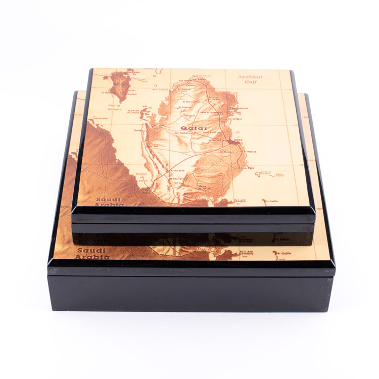 Gulf Map Glossy Hinged Wooden Ramadan Box product reference