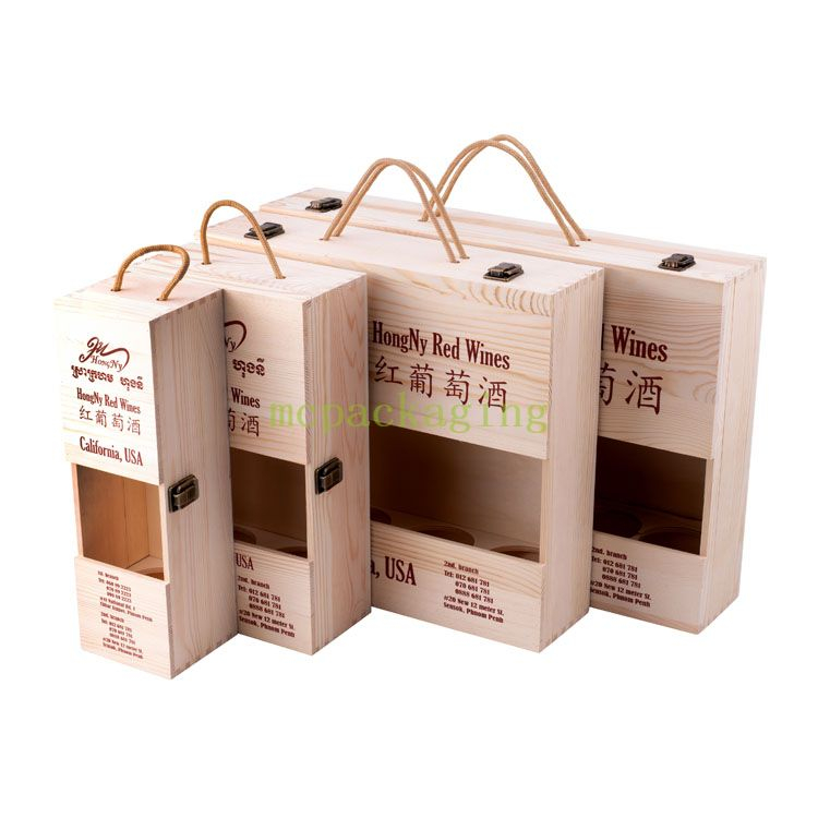 Logo Solid Wood 1 2 4 6 Bottle Wooden Wine Packaging Gift Box product reference