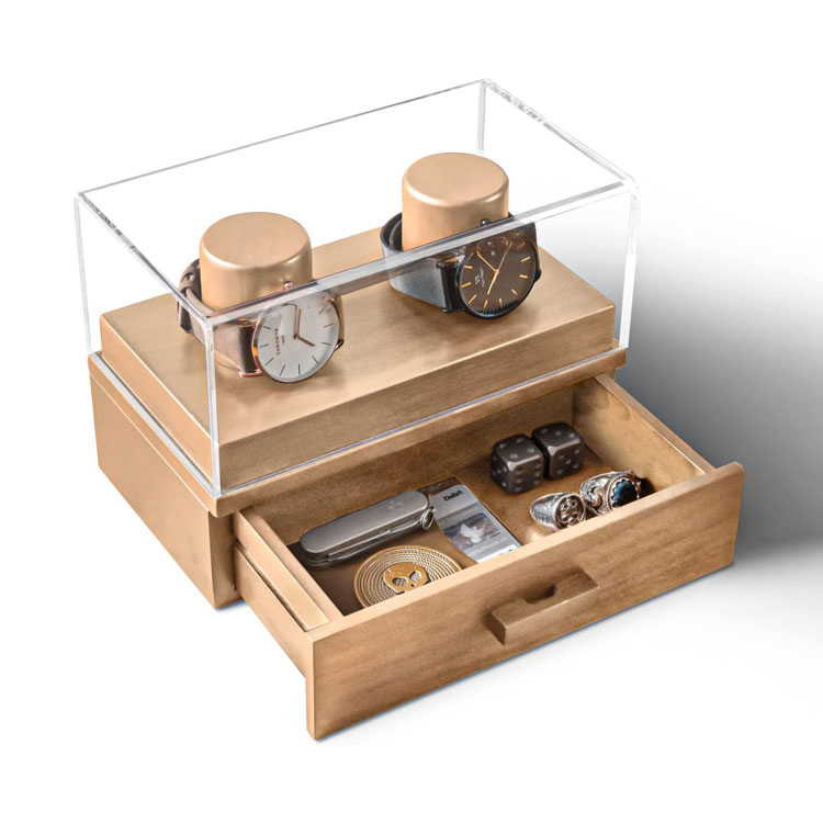 Luxury Wooden Watch Box - 2 Slot Glossy Packaging with Logo product reference