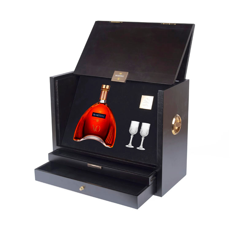 Matt Black Pinewood Distinctive Wine Box product reference