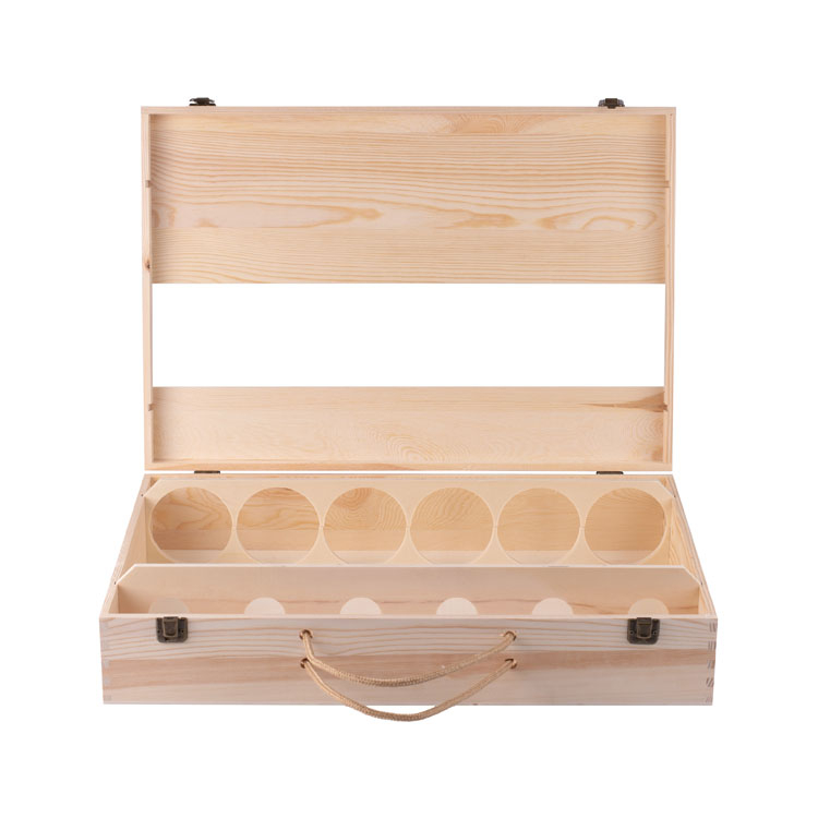 6 Bottle High End Low Moq Gift Packaging Wood Wine Box For 6 Red Wine product reference