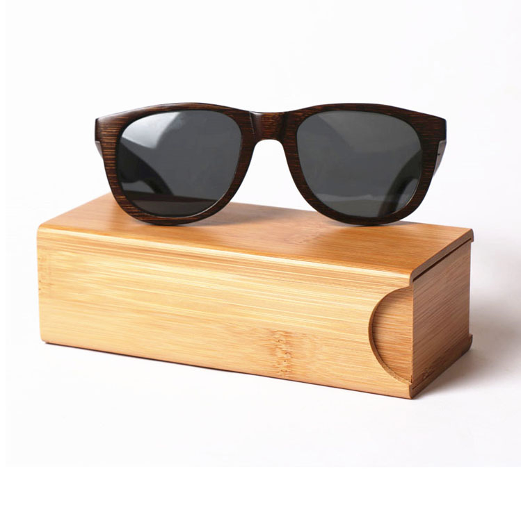 High End Logo Luxury Sunglasses Packaging Box For Gift Red PU Leather Glasses Wooden Case product reference