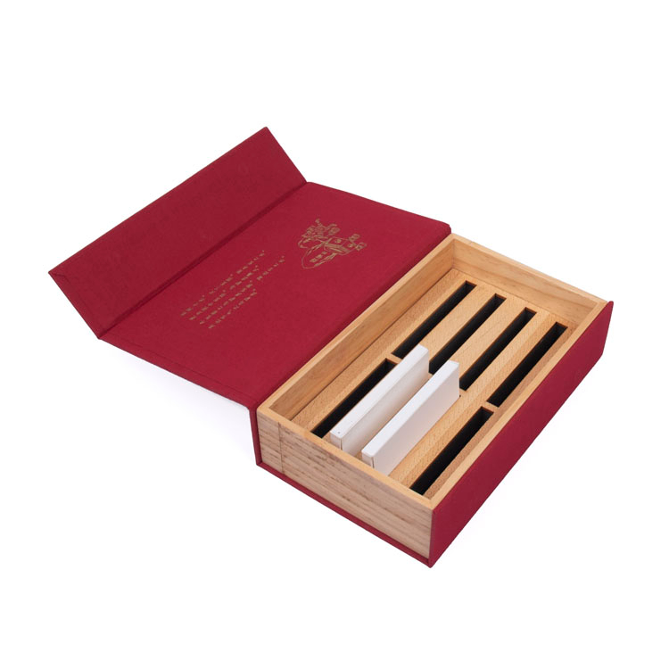 Competitive Price Wine Jewellery Boxes Bulk Gift Set Mirror Red Linen Wrapped Pine Ass Hide product reference