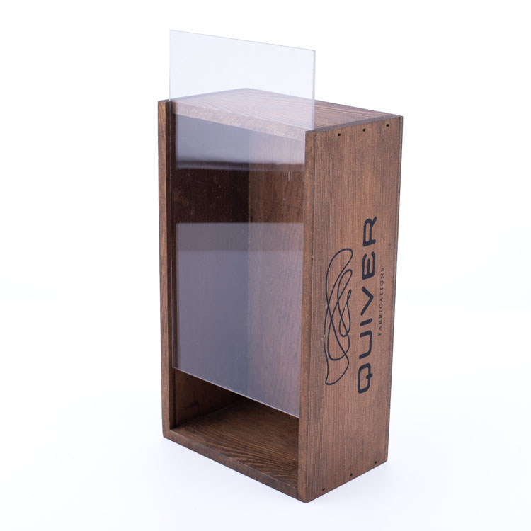 OEM Logo Household Stock Wholesale Flip Cover Case Pine Wood Jewelry glass lid Storage Wooden product reference
