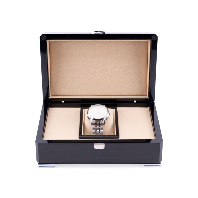 Classic High-end Black Watch Box with Silver Lock product reference