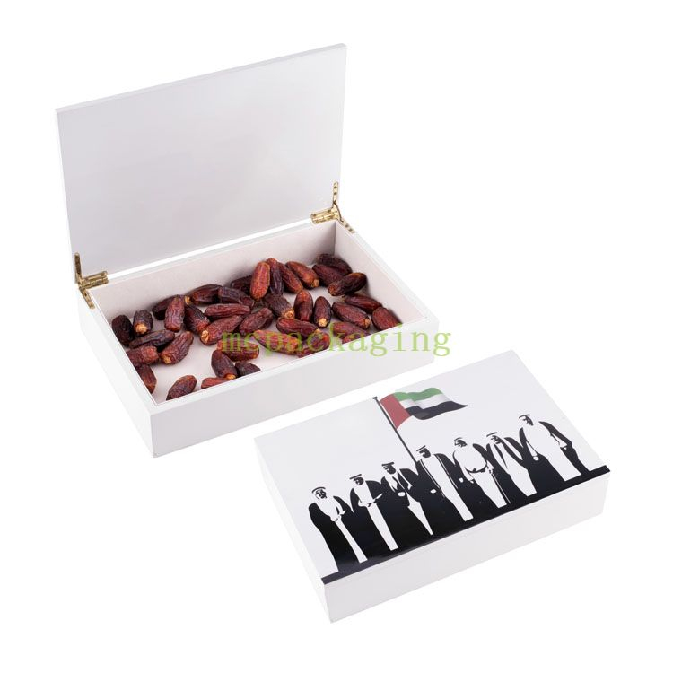 KSA Jeddah Season Wooden Box Factory White Open Lacquer Engraved Wooden Crate Gift Chocolates Box product reference
