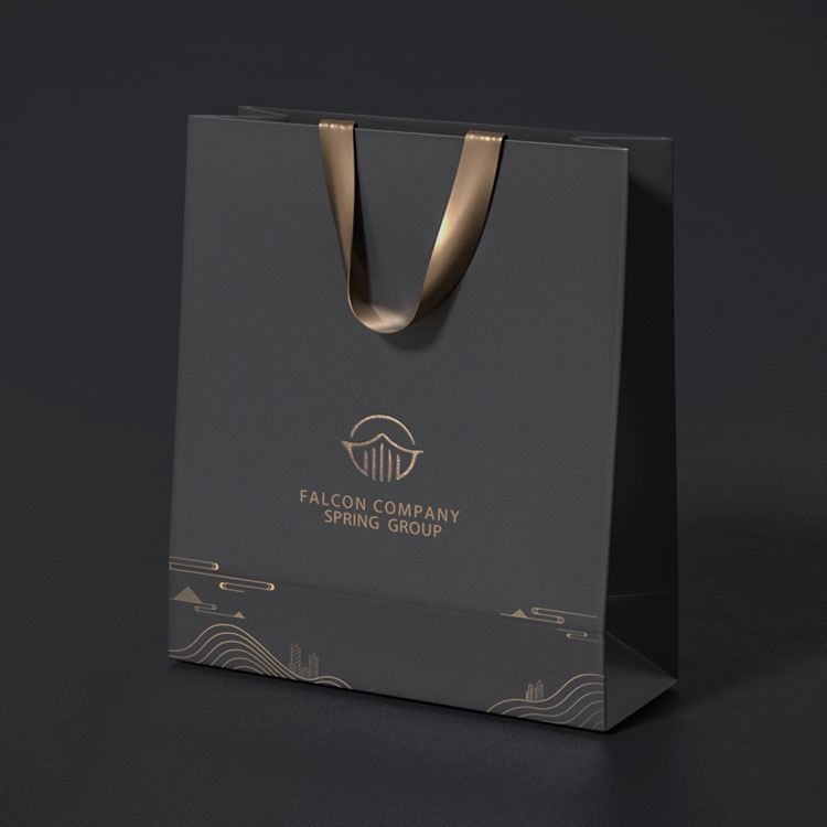 Branded Logo Luxury Black Paper Apparel Packaging Gift Shopping Bag Paperbag product reference